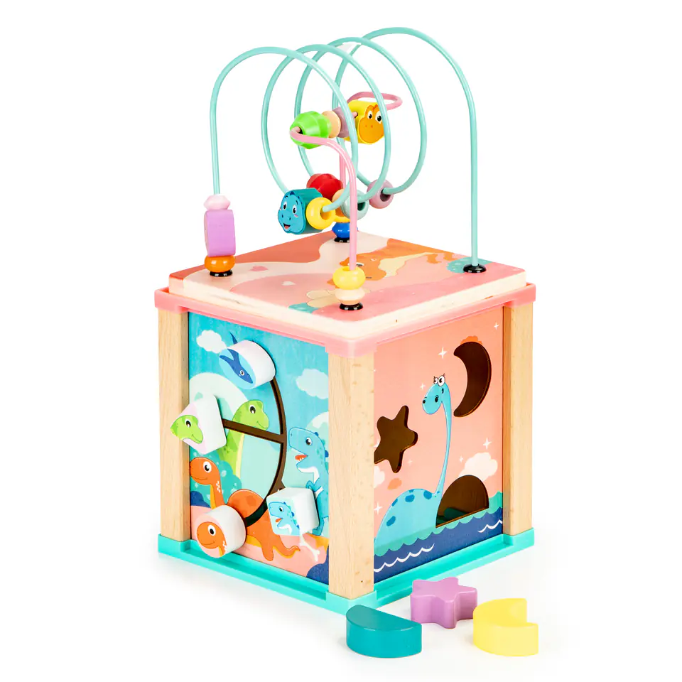 Wooden educational cube, sorter mula Ecotoys