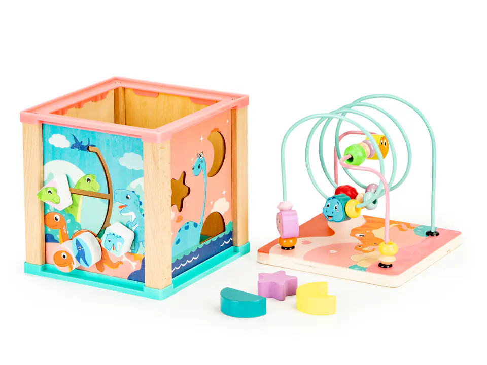 Wooden educational cube, sorter mula Ecotoys