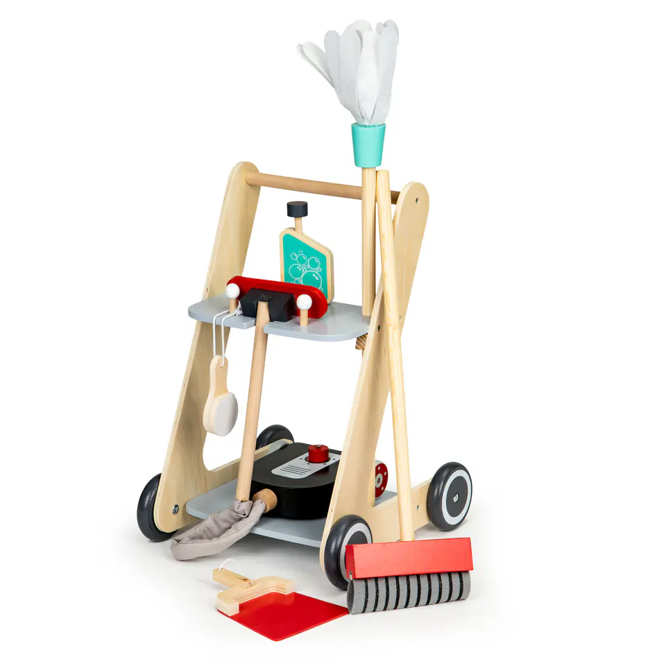 Wooden cleaning kit trolley xxl vacuum cleaner