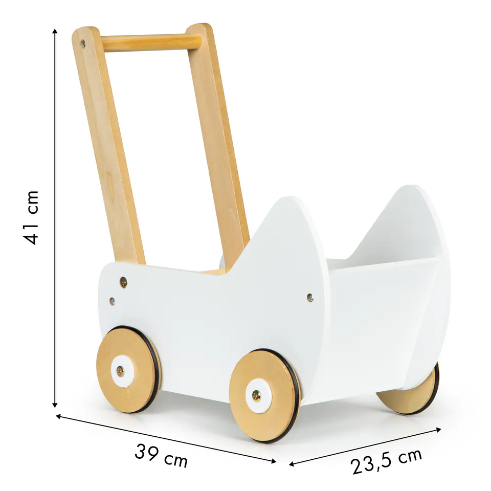 Wooden doll trolley pusher walker ECOTOYS