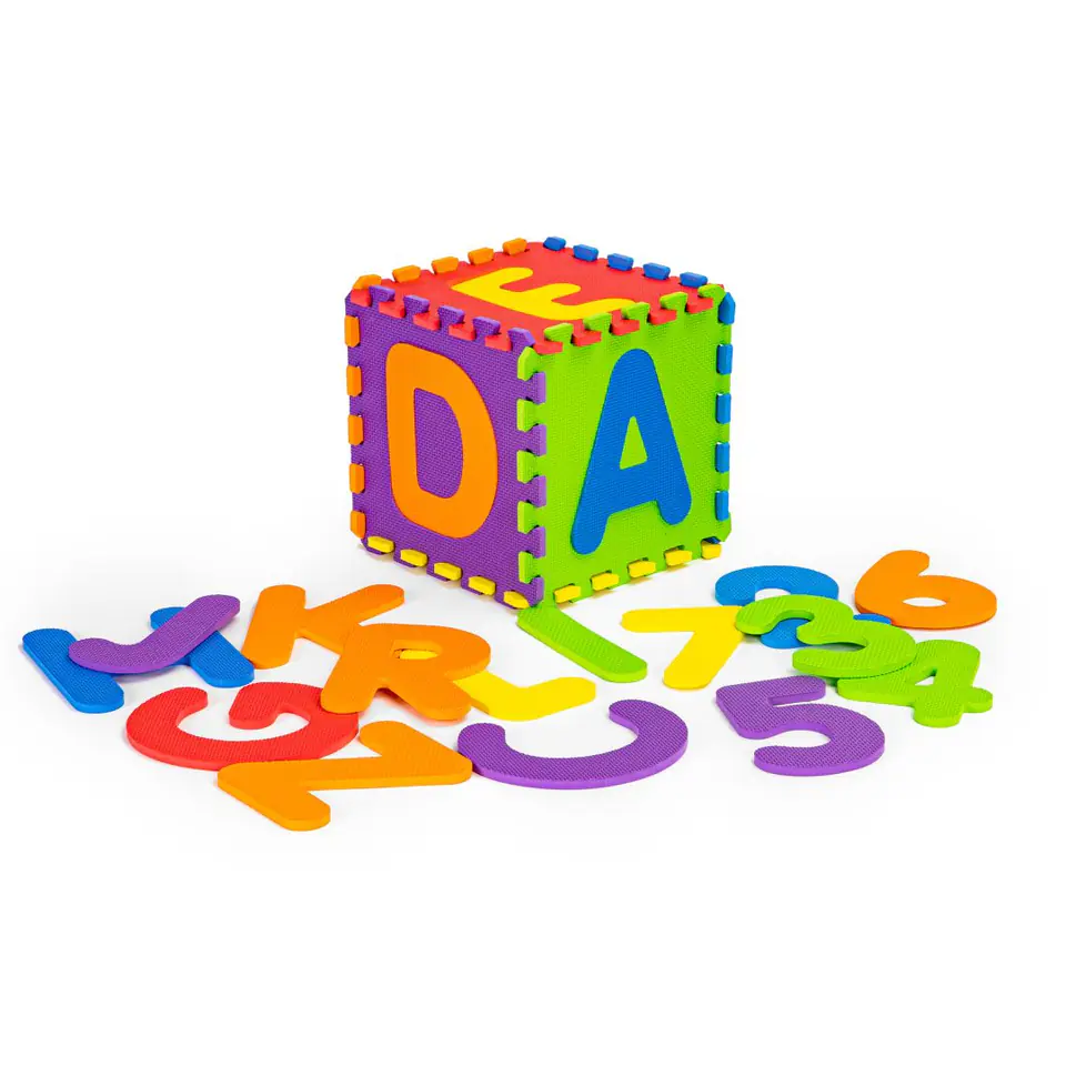 Large EVA foam mat for children letters number 178x178 cm 36 el.