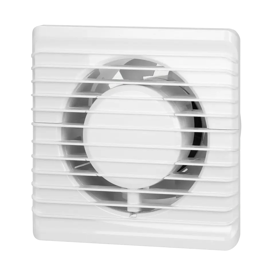 Bathroom fan 100mm, surfacemounted with moisture sensor and timer