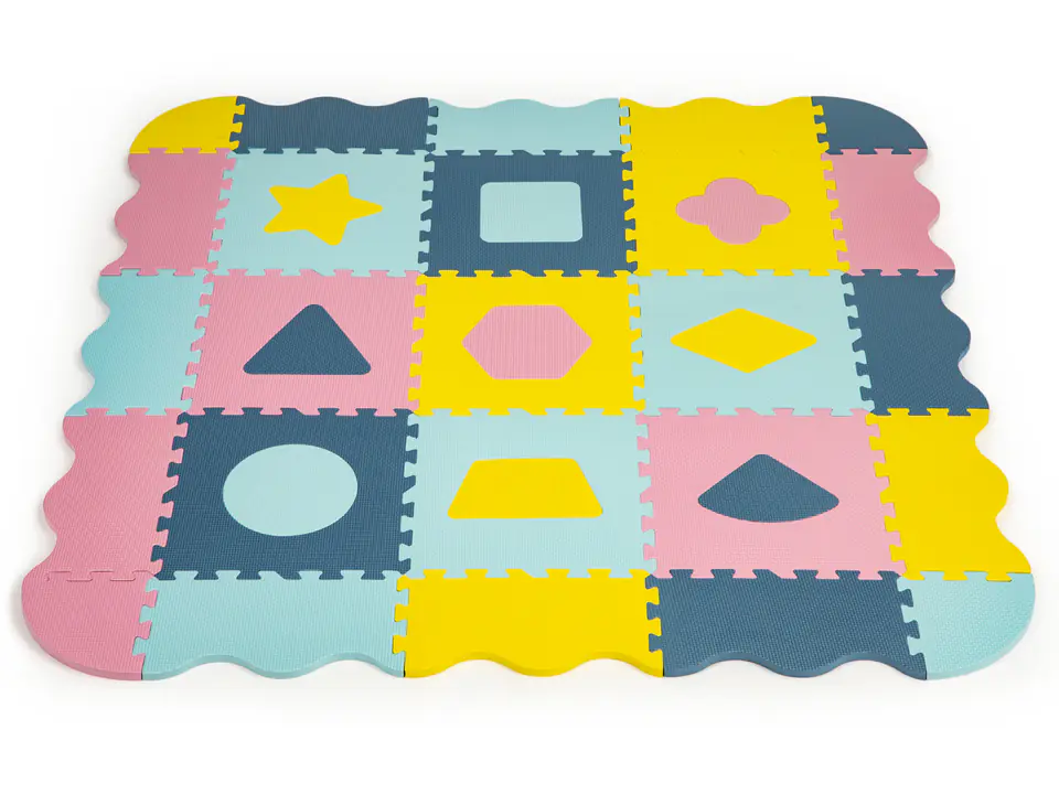 Foam mat with fence puzzle dry pool 37 elements Ecotoys