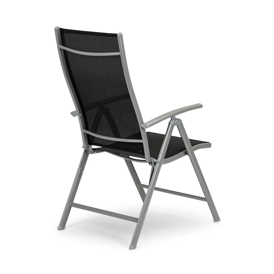 Garden chair adjustable 7 step backrest chair set 2pcs - Silver