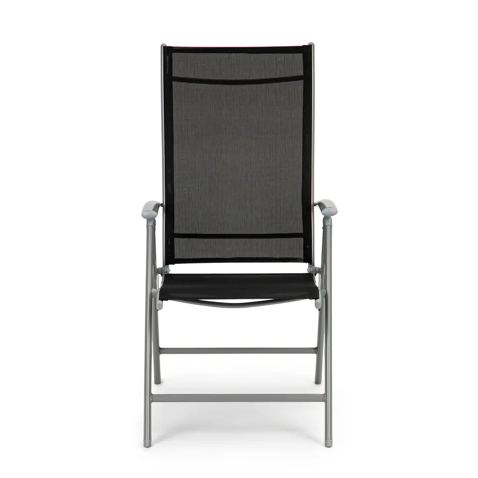 Garden chair adjustable 7 step backrest chair set 2pcs - Silver