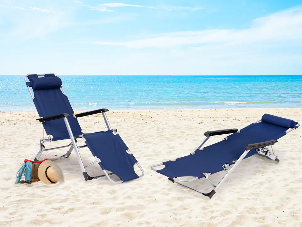 Sun lounger beach chair folding 2in1 couch