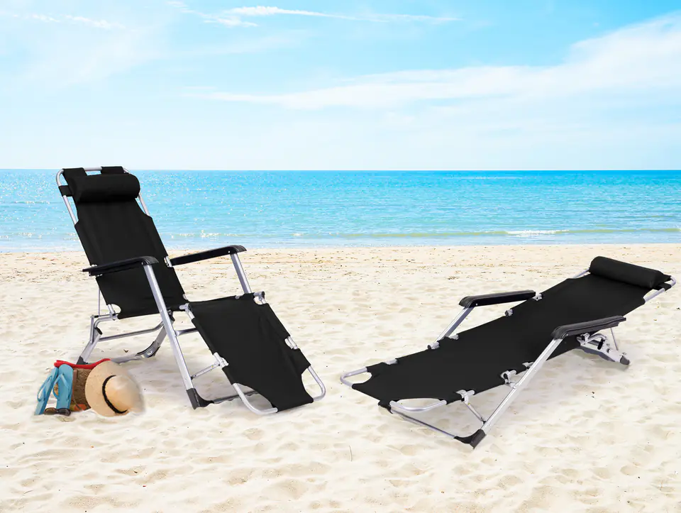 Sun lounger beach chair folding 2in1 couch