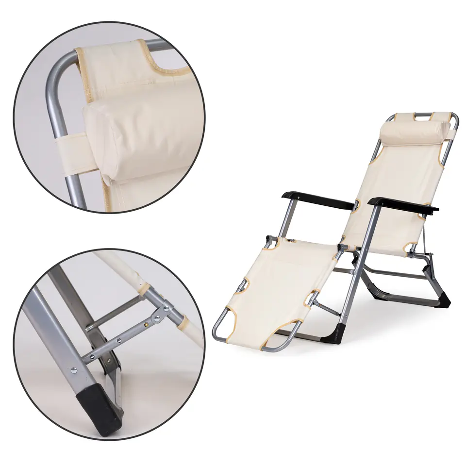 Sun lounger beach chair folding 2in1 couch