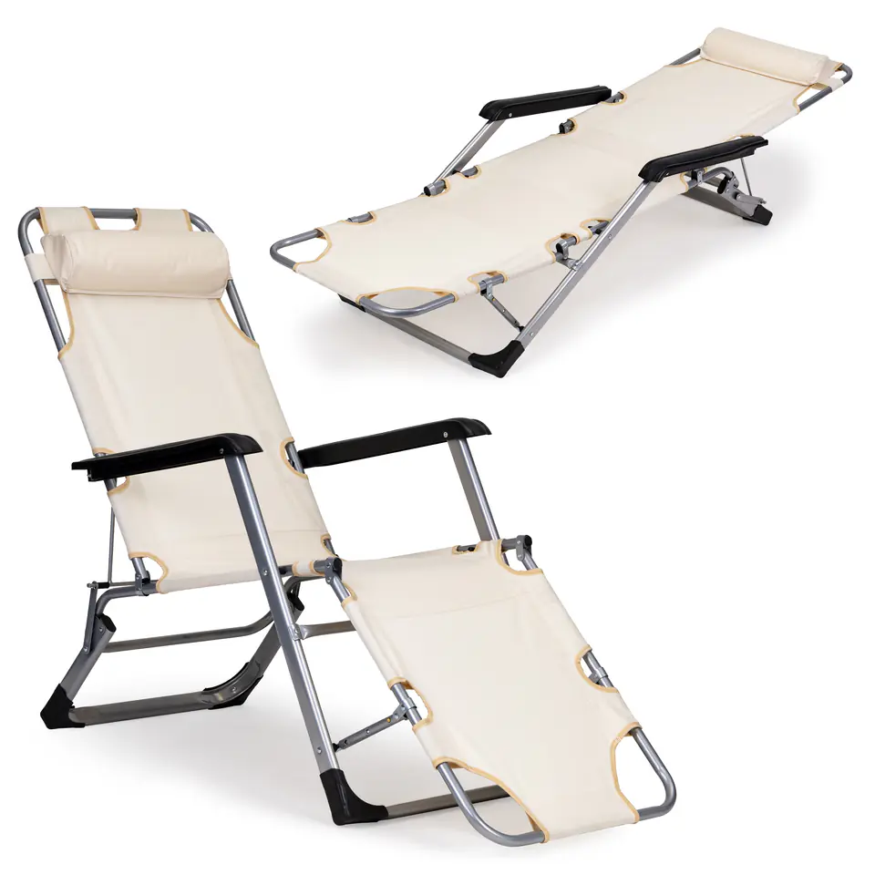 Sun lounger beach chair folding 2in1 couch