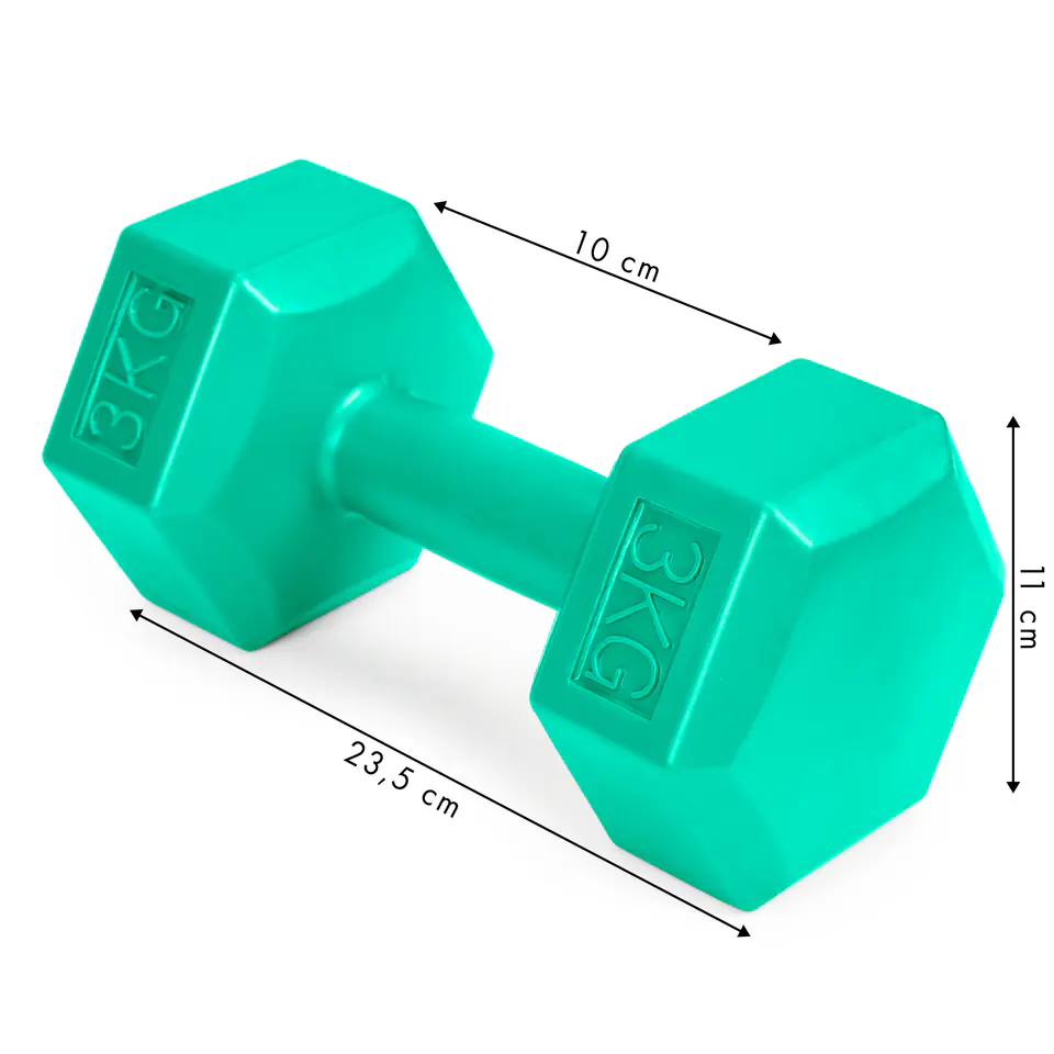 Mancuerna Dumbbell Verde Agua 3Kg X2 Sr7579 Elle ST00086