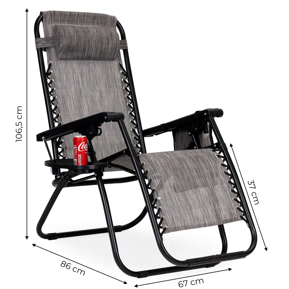 Sun lounger beach chair zero gravity + accessories