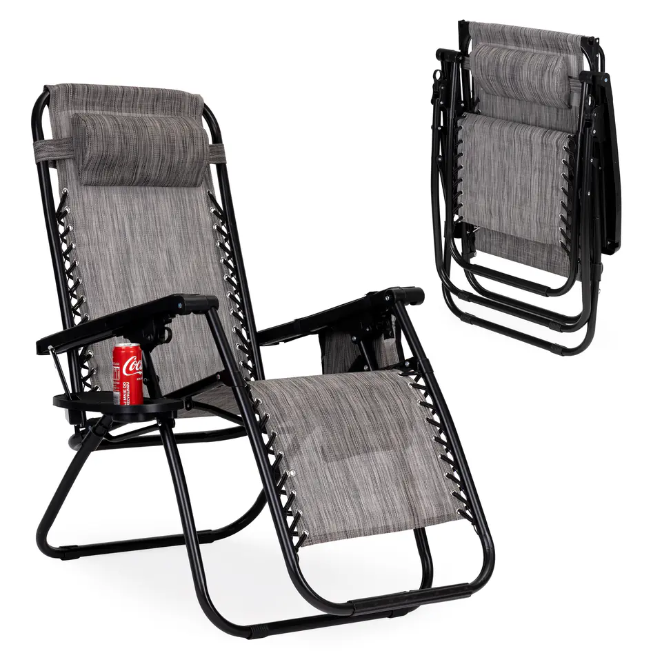 Sun lounger beach chair zero gravity + accessories