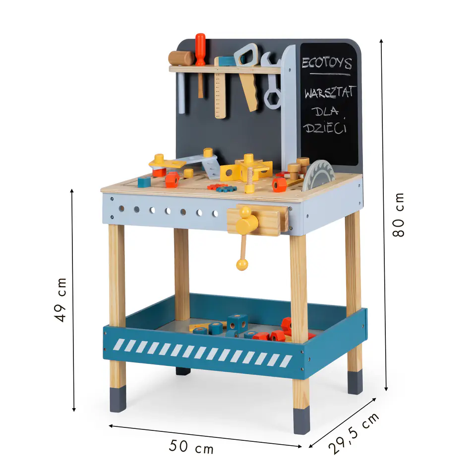 Wooden workshop with tools - 47 el. Ecotoys