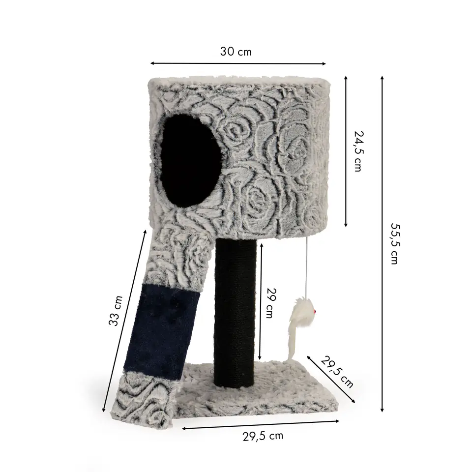 Cat scratching post tower hanging toy