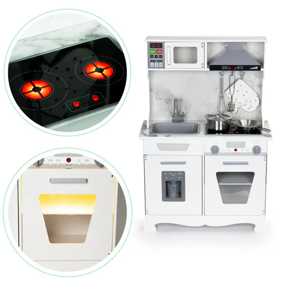 Wooden kitchen for children led sounds + accessories