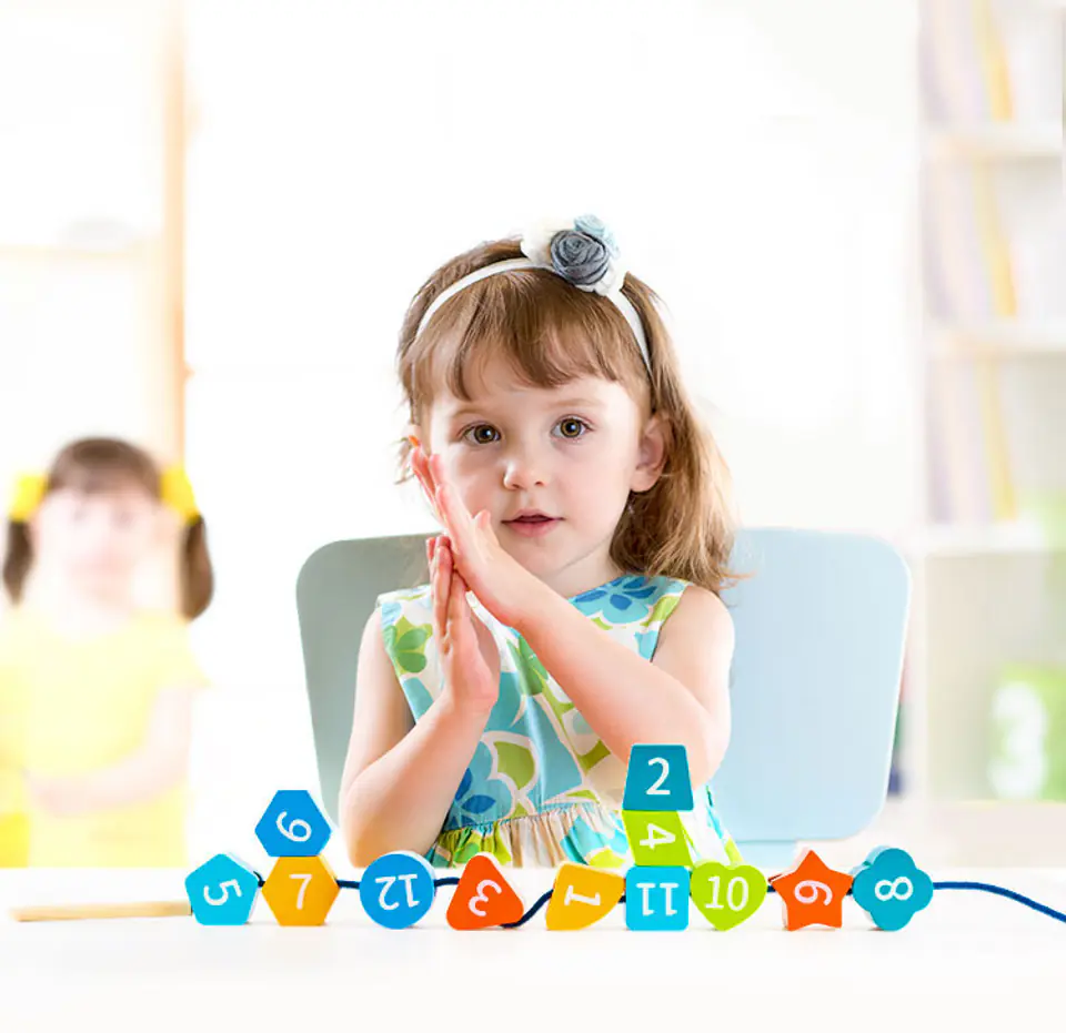 Wooden clock educational sorter 3in1 glowing