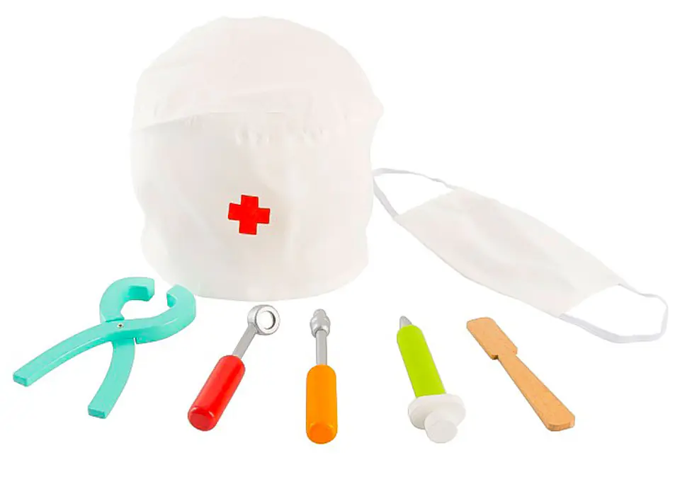 Dentist's kit bag with 7 accessories for children