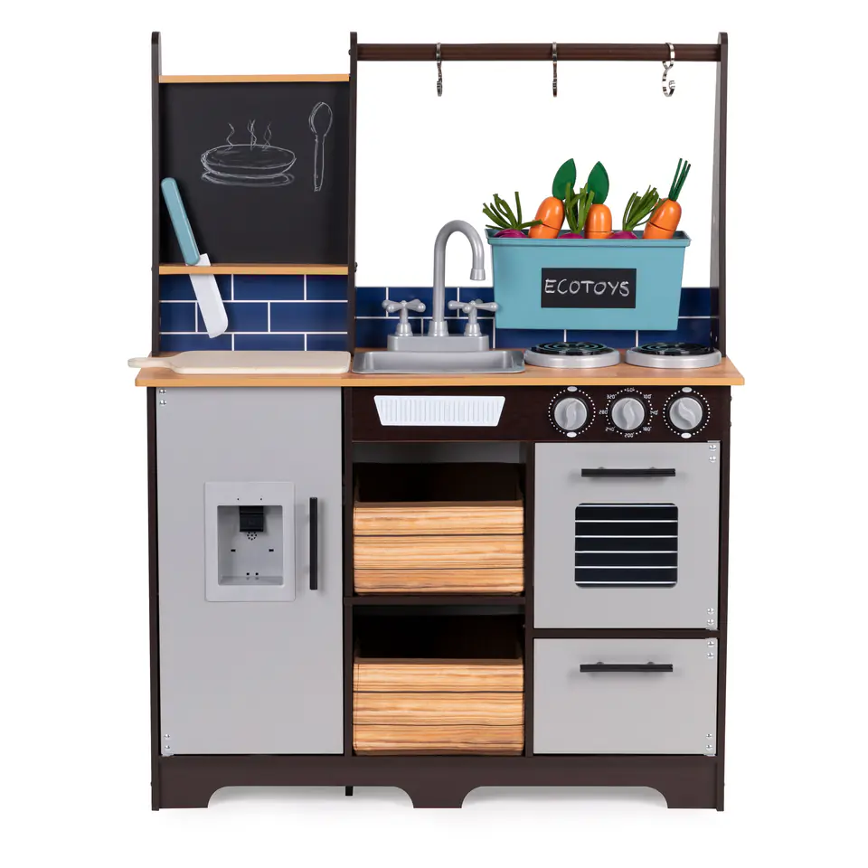 Large wooden kitchen for children accessories