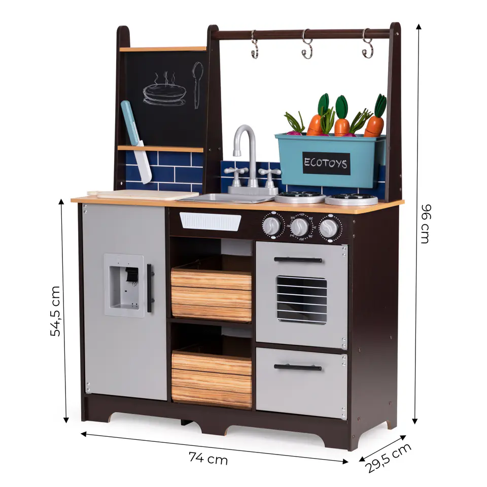 Large wooden kitchen for children accessories