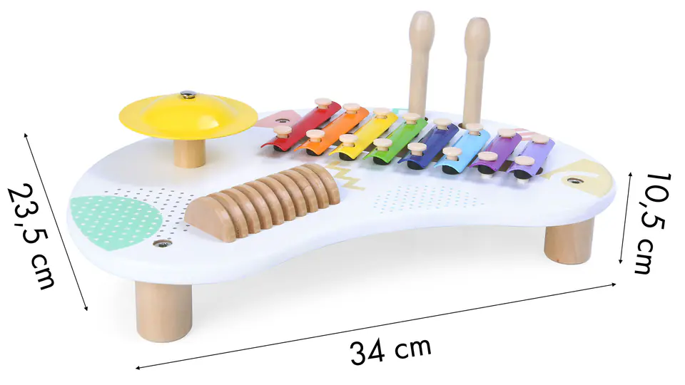 Stolik  z instrumentami stół muzyczny cymbałki +18m ECOTOYS