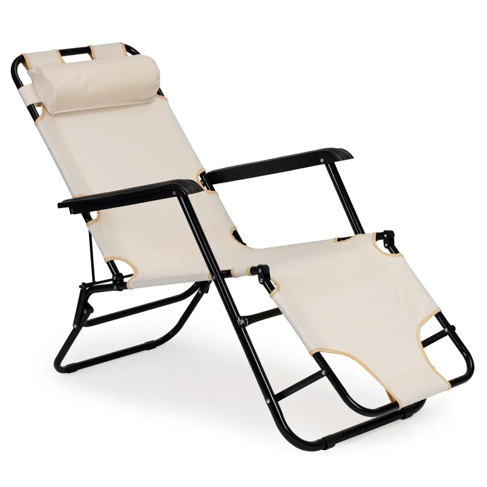 Garden lounger with headboard