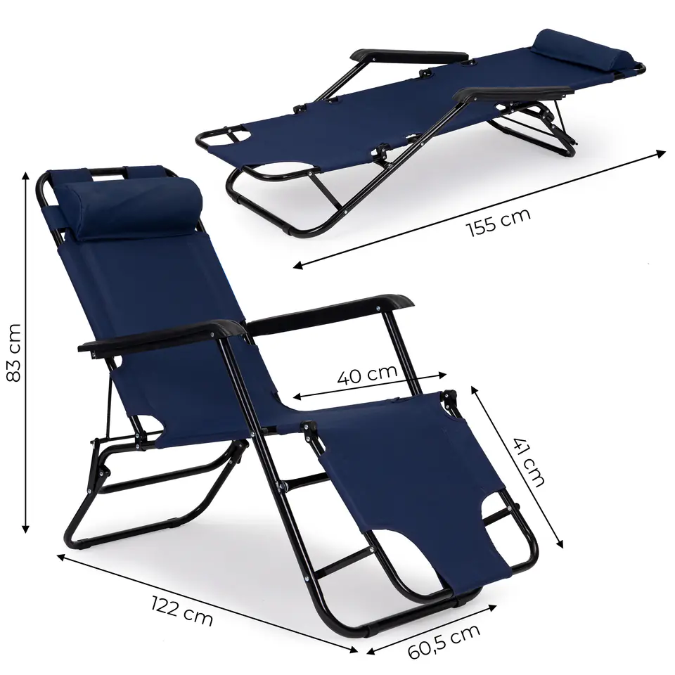 Garden lounger with headboard