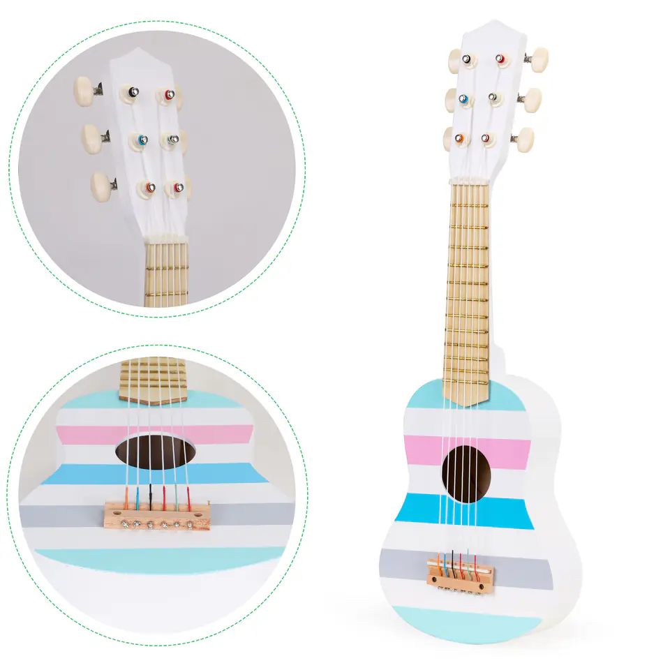 Wooden classical guitar for children - colorful resonance box 6 strings ECOTOYS
