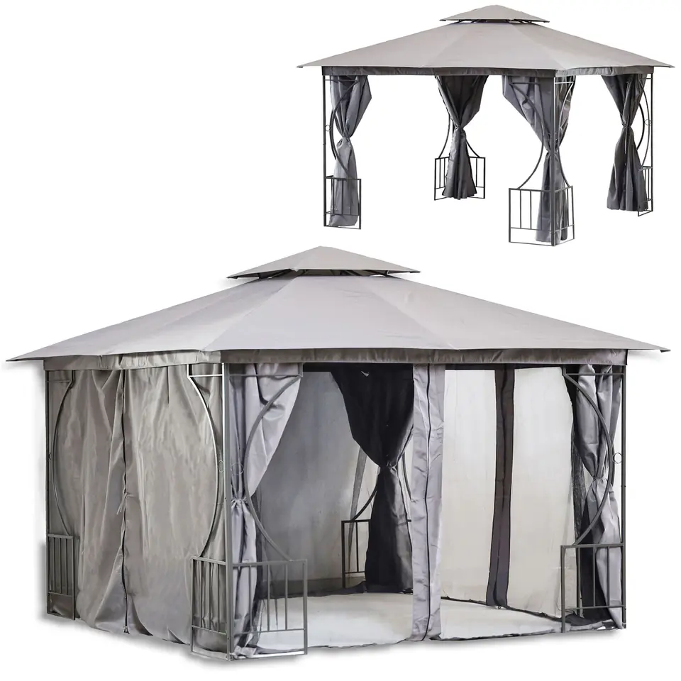 Tent garden pavilion lux gazebo 3x4m mosquito net and full walls