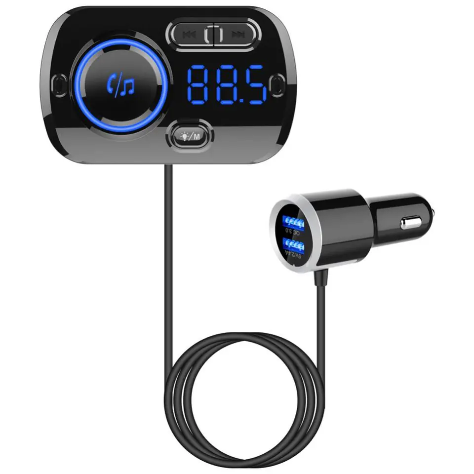 FM transmitter Bluetooth 5.0 + EDR + microSD + USB) with charging
