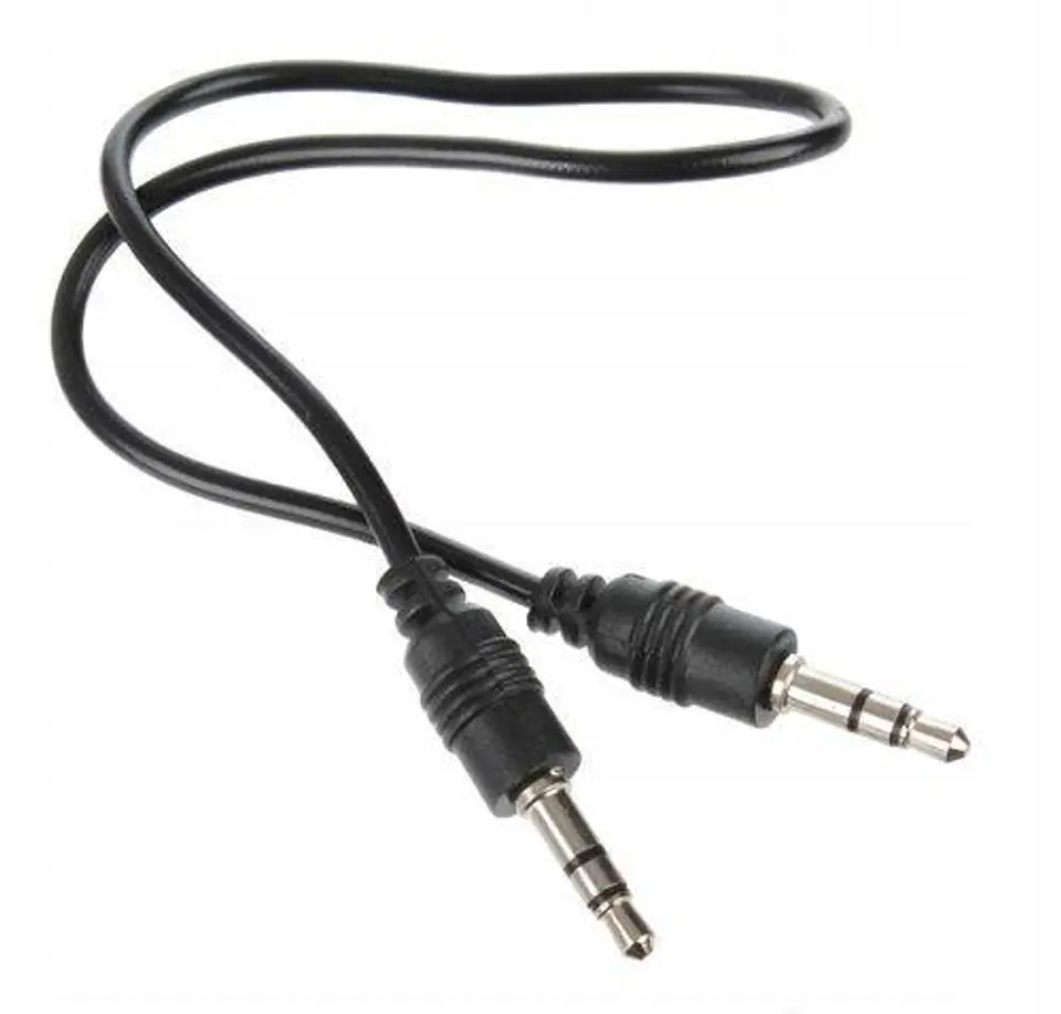 Kabel Audio AUX Mini Jack 3.5mm 50cm 0,5m czarny | Wasserman.eu
