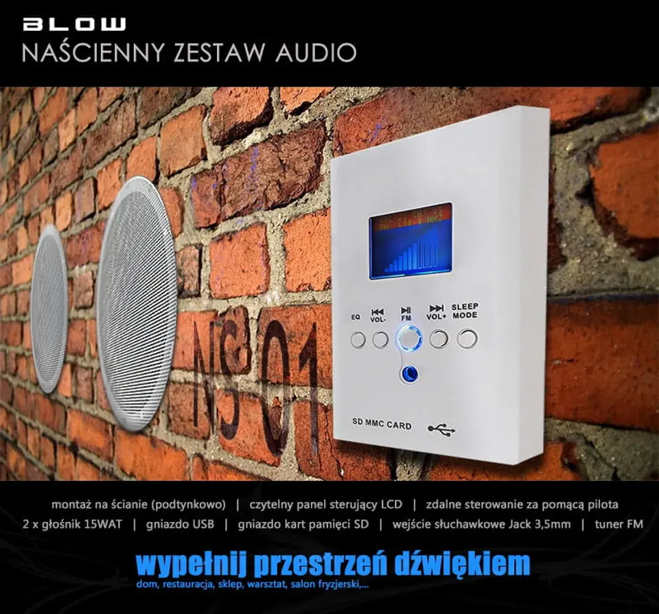 Naścienny zestaw audio BLOW NS-01