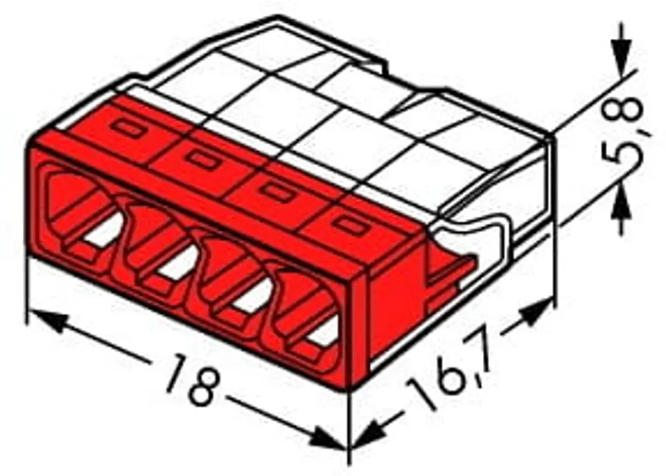 Złączka COMPACT do puszek instalacyjnych 4-przewodowa