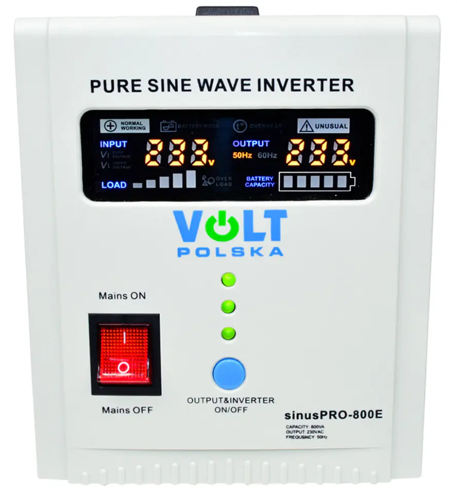 Inwerter 12-230V 800VA Zasilacz awaryjny SinusPRO 800E