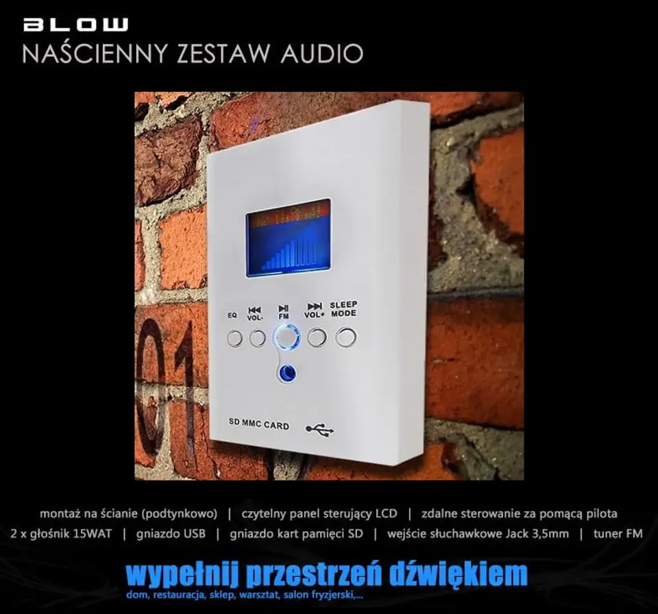 Naścienny zestaw audio BLOW NS-02