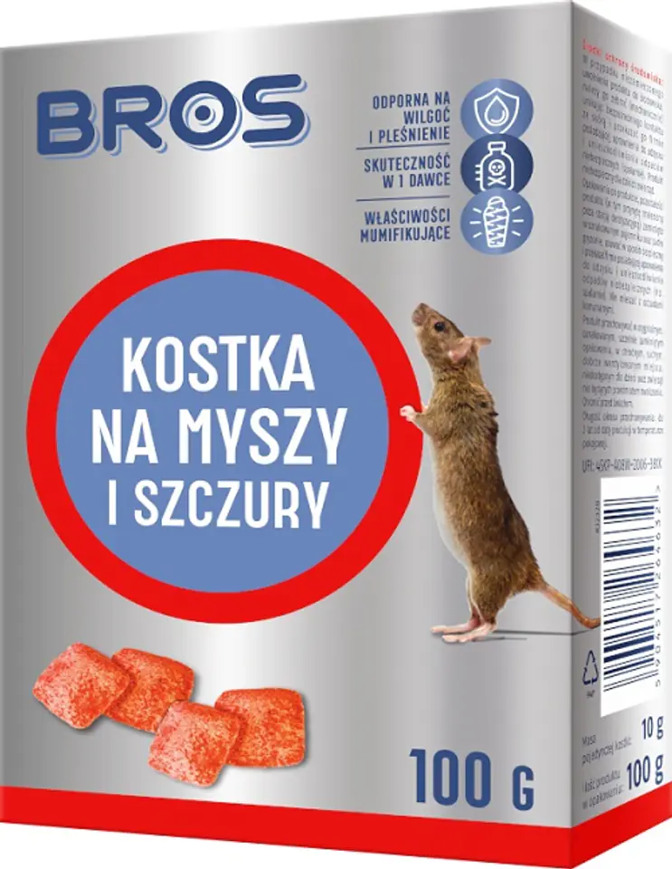 Würfel für Mäuse und Ratten vergiften Bros 1 Kg 
