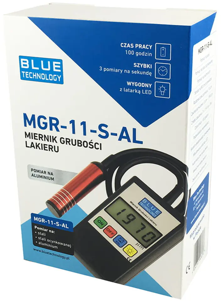 Miernik grubości lakieru stal ocynk aluminium MGR-11-S-AL