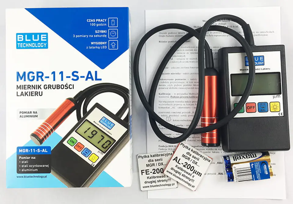 Miernik grubości lakieru stal ocynk aluminium MGR-11-S-AL