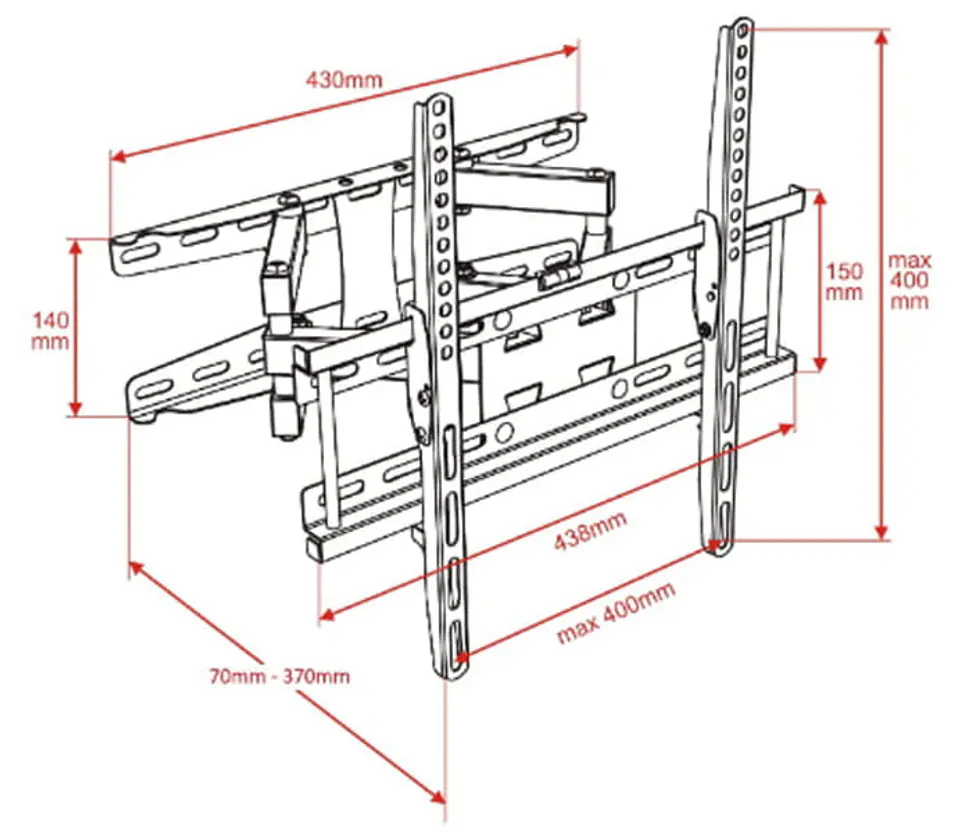 Uchwyt obracany Opticum Mercury TV 23- 60` 50kg