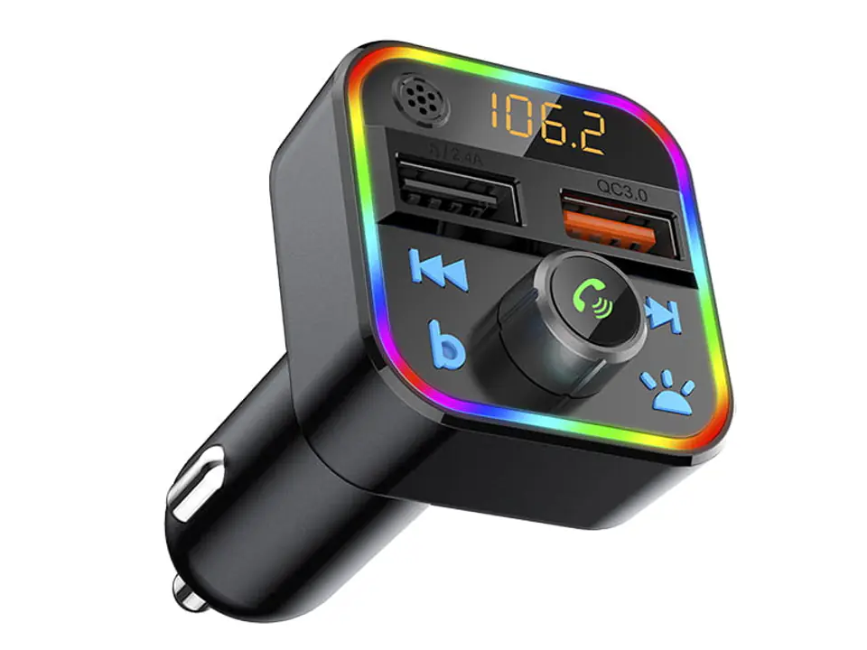 Transmiter Bluetooth5+QC3.0 RGB 74-164