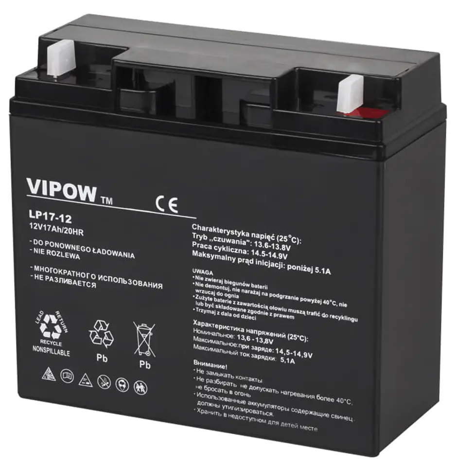 Akumulator żelowy 12V 17.0Ah Vipow BAT0210