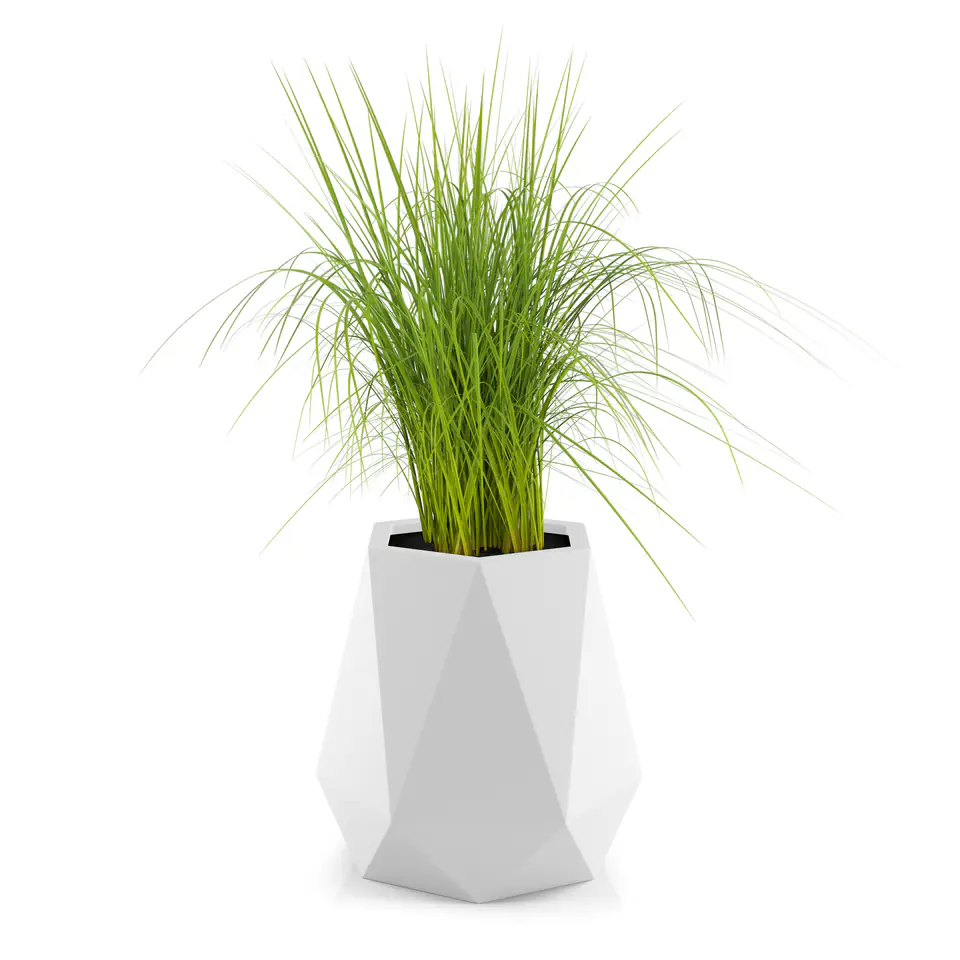 White Garden Pot Flavi with Lighting