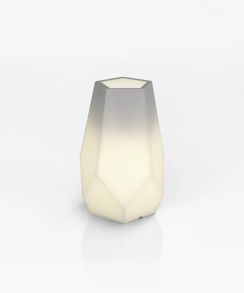 White Bari garden pot with lighting