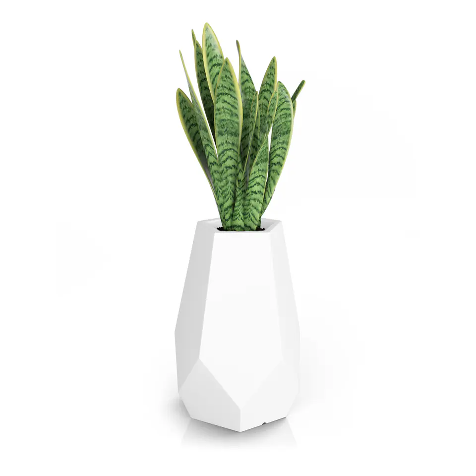 White Bari garden pot with lighting