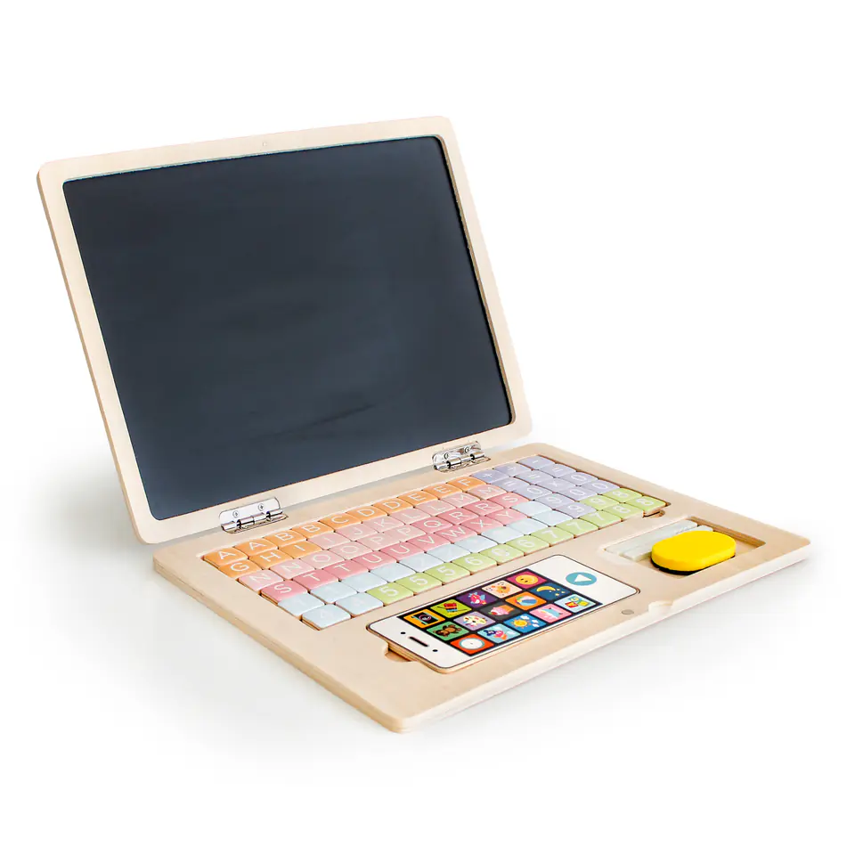 Ecotoys Wooden Educational Laptop Magnetic Board