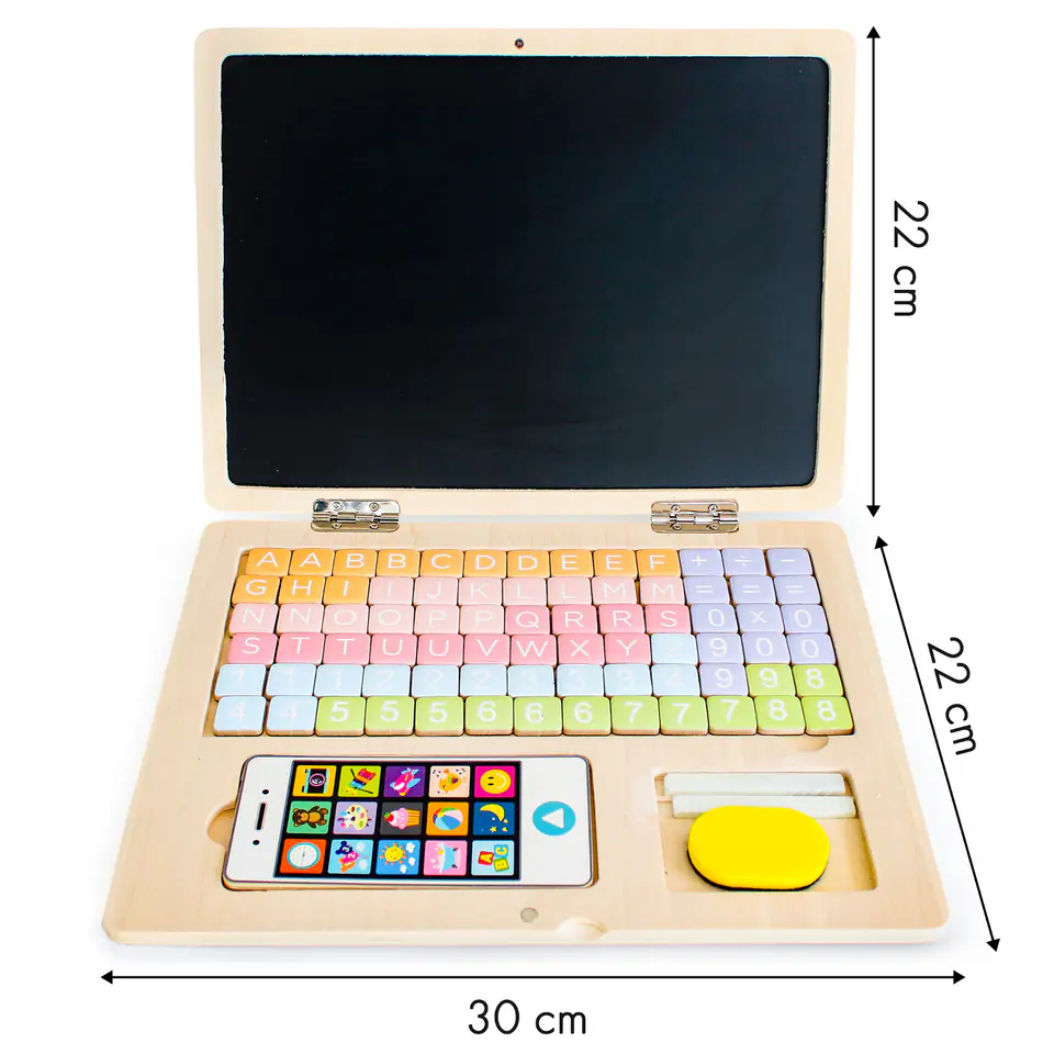 Ecotoys Wooden Educational Laptop Magnetic Board