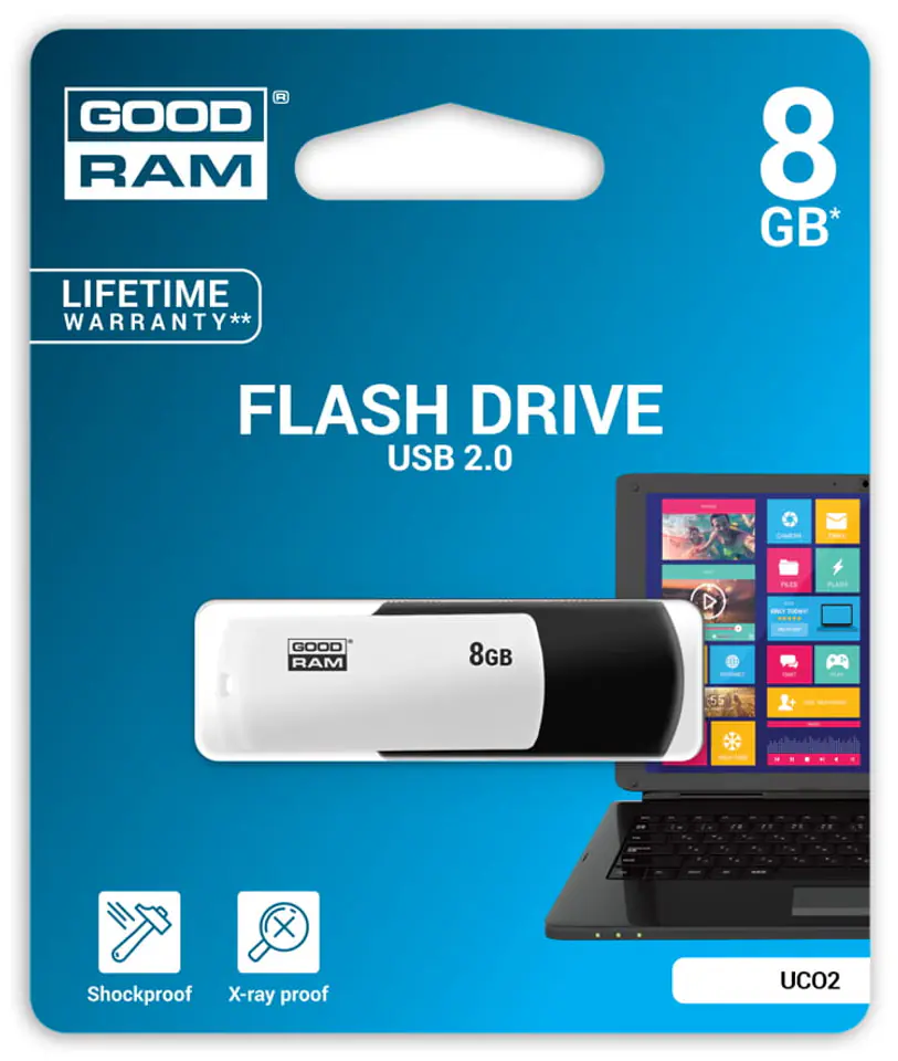 Pamięć flash USB GoodRAM UCO2 8GB w opakowaniu