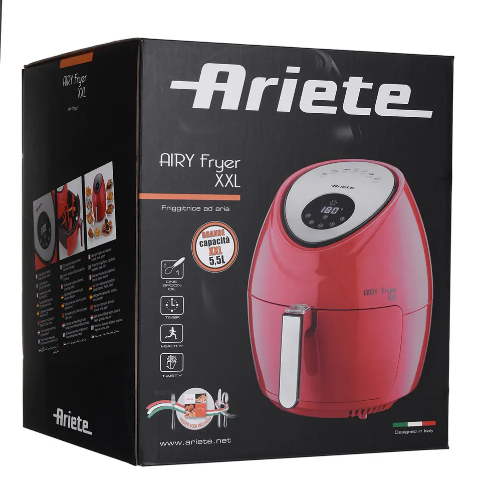 ARIETE 4618/01 Air Fryer XXL Hot air fryer 1800W 5,5 l Red