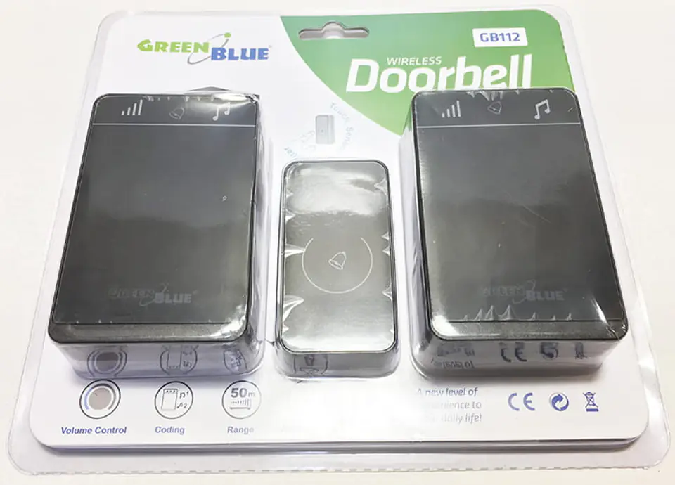 Dzwonek bezprzewodowy + dwa odbiorniki GreenBlue