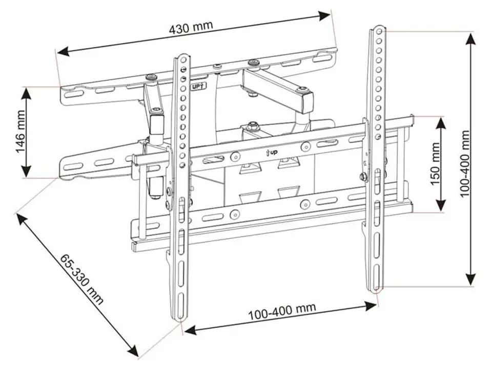 ART AR-50 TV/LCD mount 23-60" 45kg Fully adjustable 1191_20170320123511