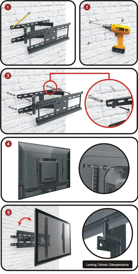 ART AR-50 TV/LCD mount 23-60" 45kg Fully adjustable 1191_20170320123511